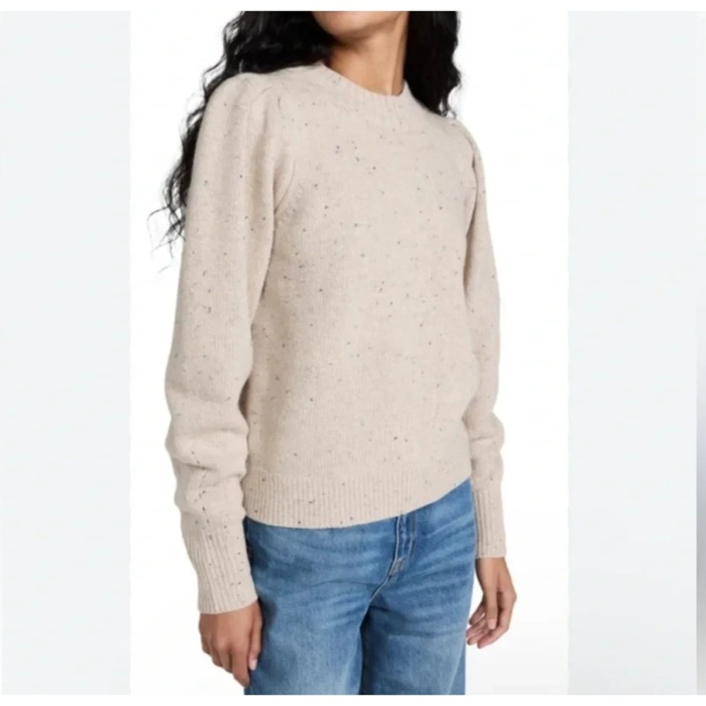 Faherty Sweater Boone Crewneck Puff Sleeve Wool Alpaca Blend